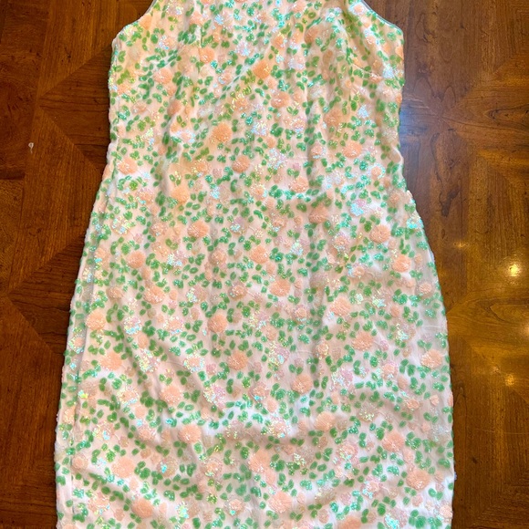 NWTS Badgley Mischka Sequinned Halter Dress Size 16 Multi Bloom MSRP $375 - Picture 7 of 10